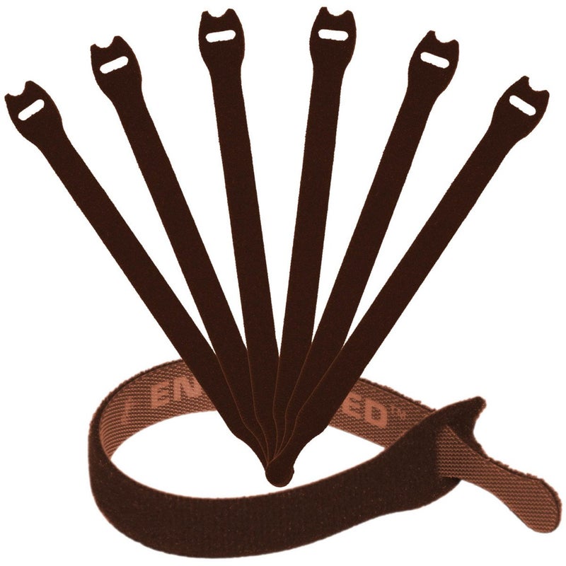 ENVISIONED Reusable Cable Ties 1/2" x 8" for Cable Management and Organizing Cords - 30 Pack Bundled with 2 Bonus Cinch Straps (Brown) - Image 1